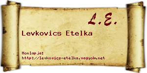 Levkovics Etelka névjegykártya